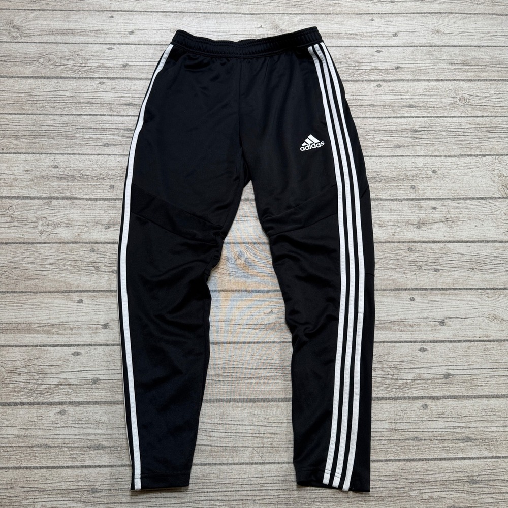 Adidas Track Pants Men's Medium Black White Tiro 3-Stripe Athletic Training Gym